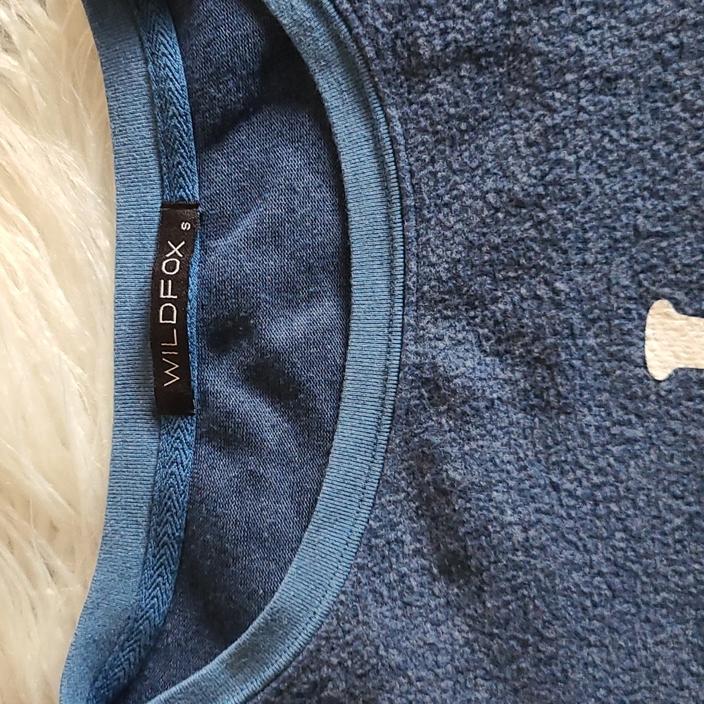 Wildfox Blue Sweatshirt with White Text - Picture 3 of 7